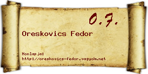 Oreskovics Fedor névjegykártya